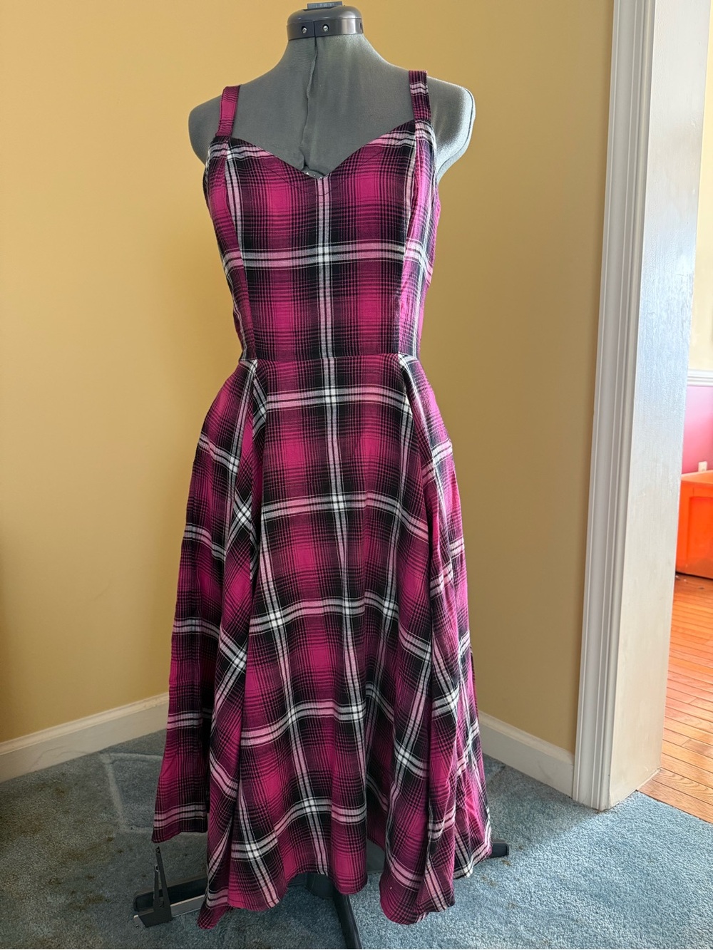 Medium Bernie Dexter Vera Dress in Pink Plaid Print